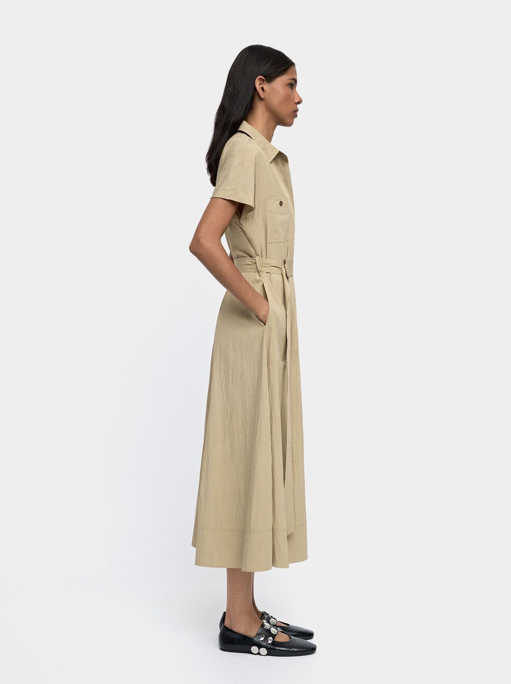 Vestido camisero midi