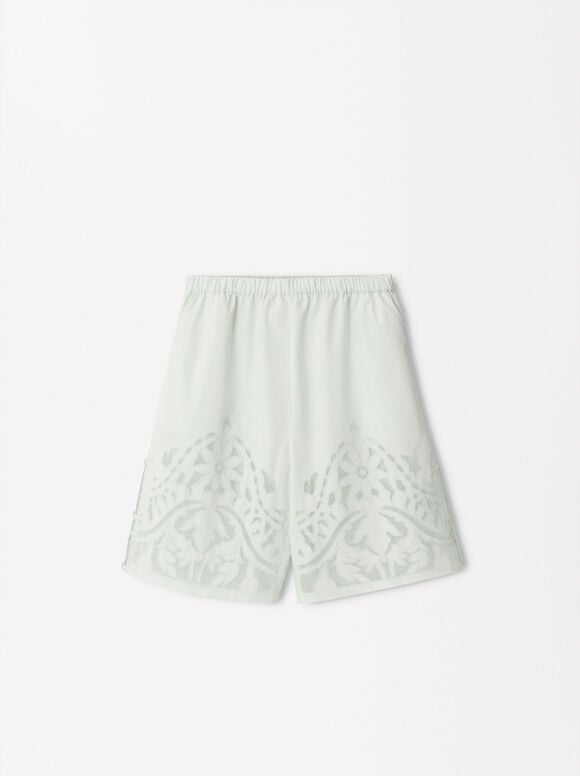 Online Exclusive - Embroidered Bermuda Shorts, , hi-res