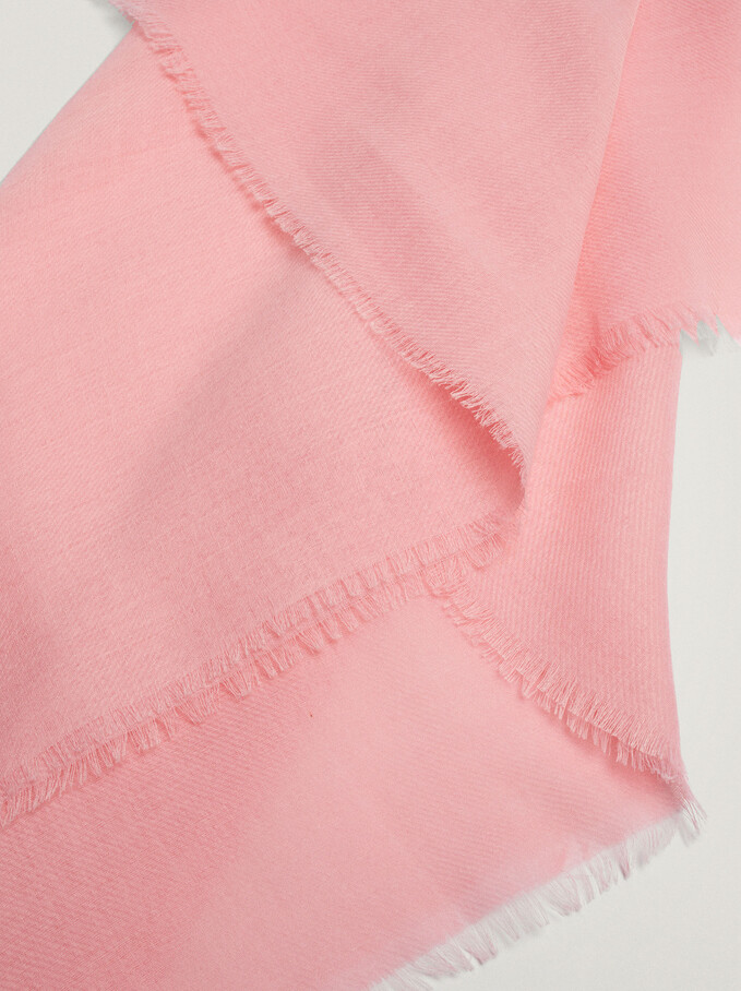 Plain Pashmina Made From Recycled Materials, Pink, hi-res