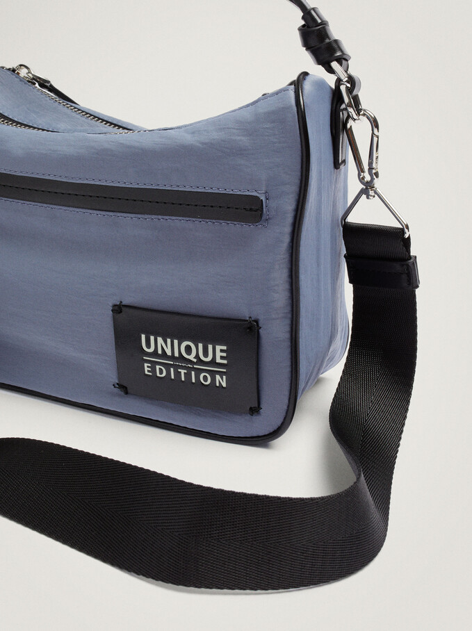 Nylon Crossbody Bag Made From Recycled Materials, Blue, hi-res