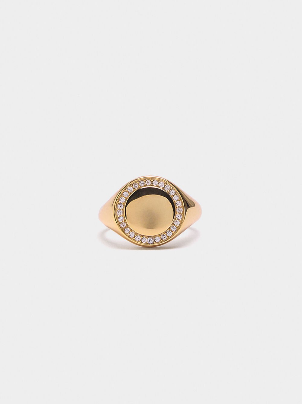 Signet ring with zirconia - 925 sterling silver