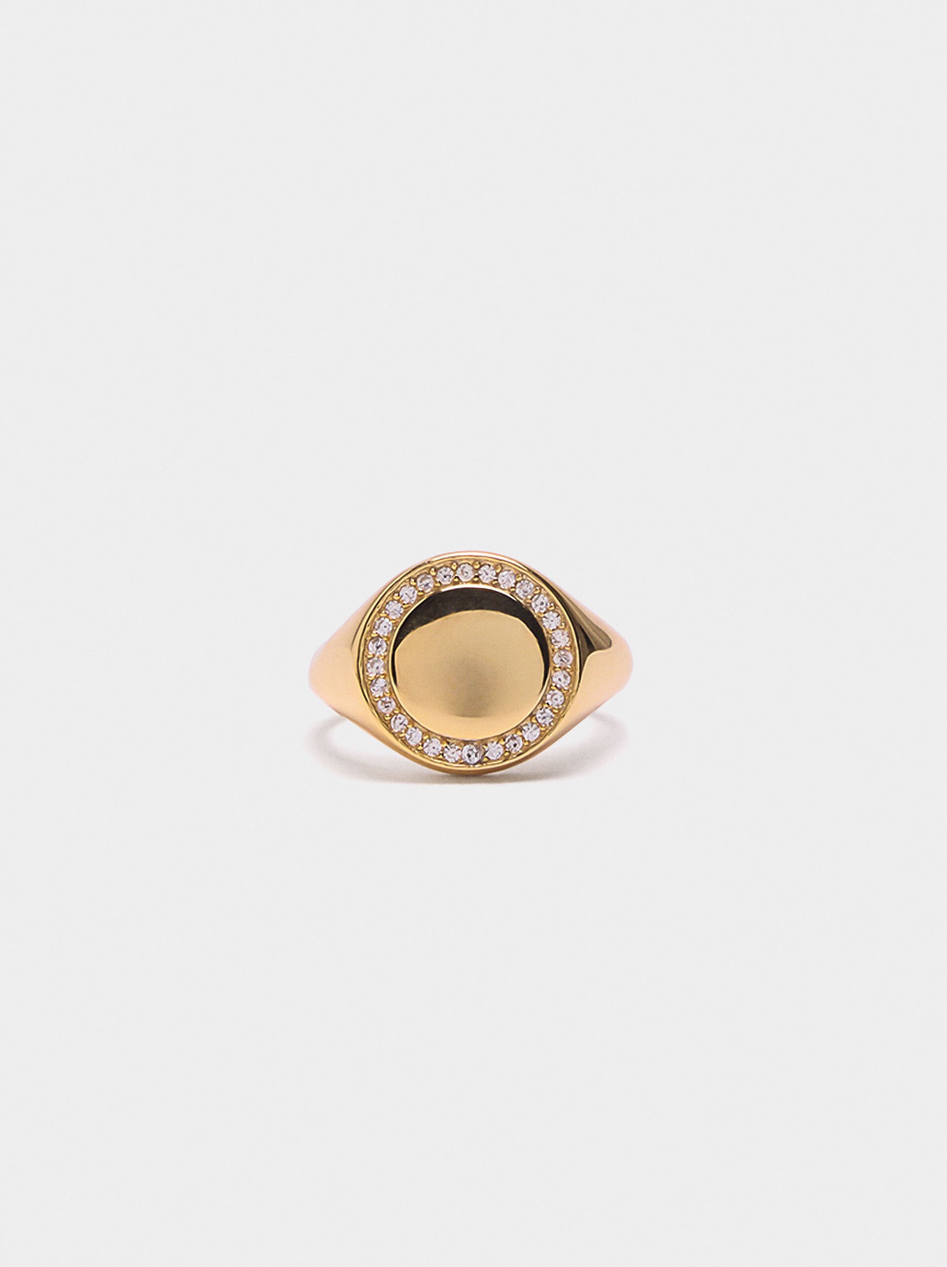 Signet ring with zirconia - 925 sterling silver image number 0.0