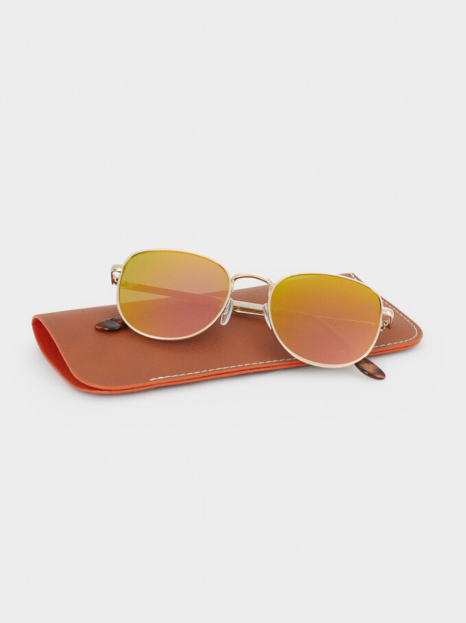 Gafas De Sol Metálicas, Naranja, hi-res