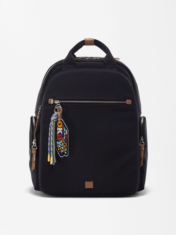 Nylon Backpack For 13” Laptop, Black, hi-res