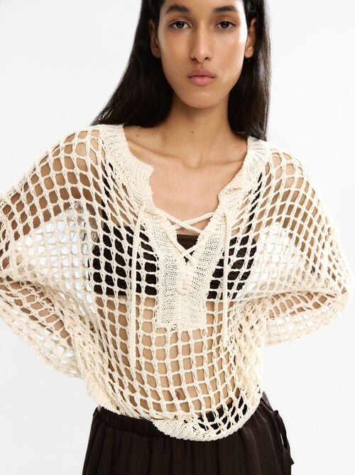 Offener Strickpullover