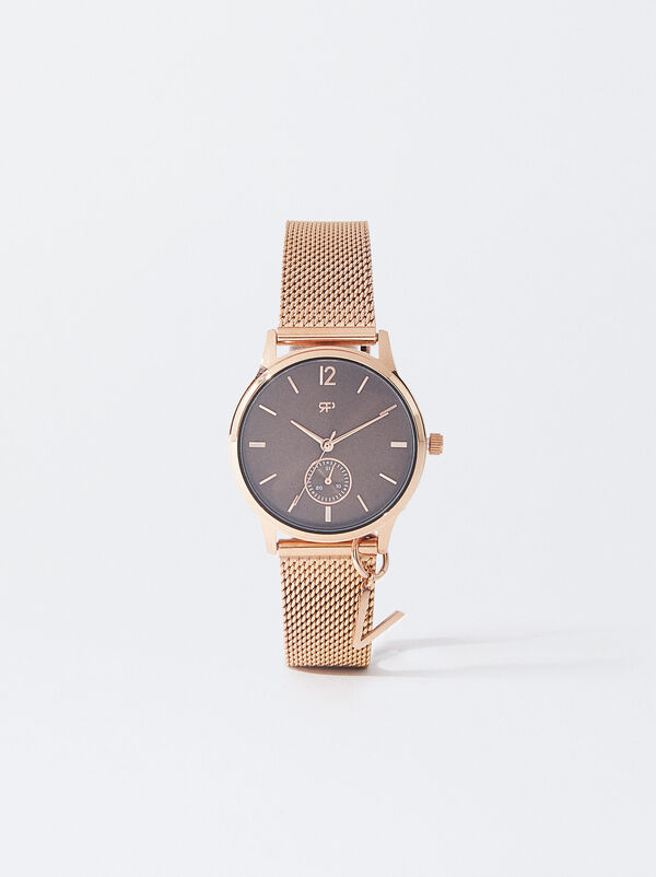 Watch with stainless steel mesh strap