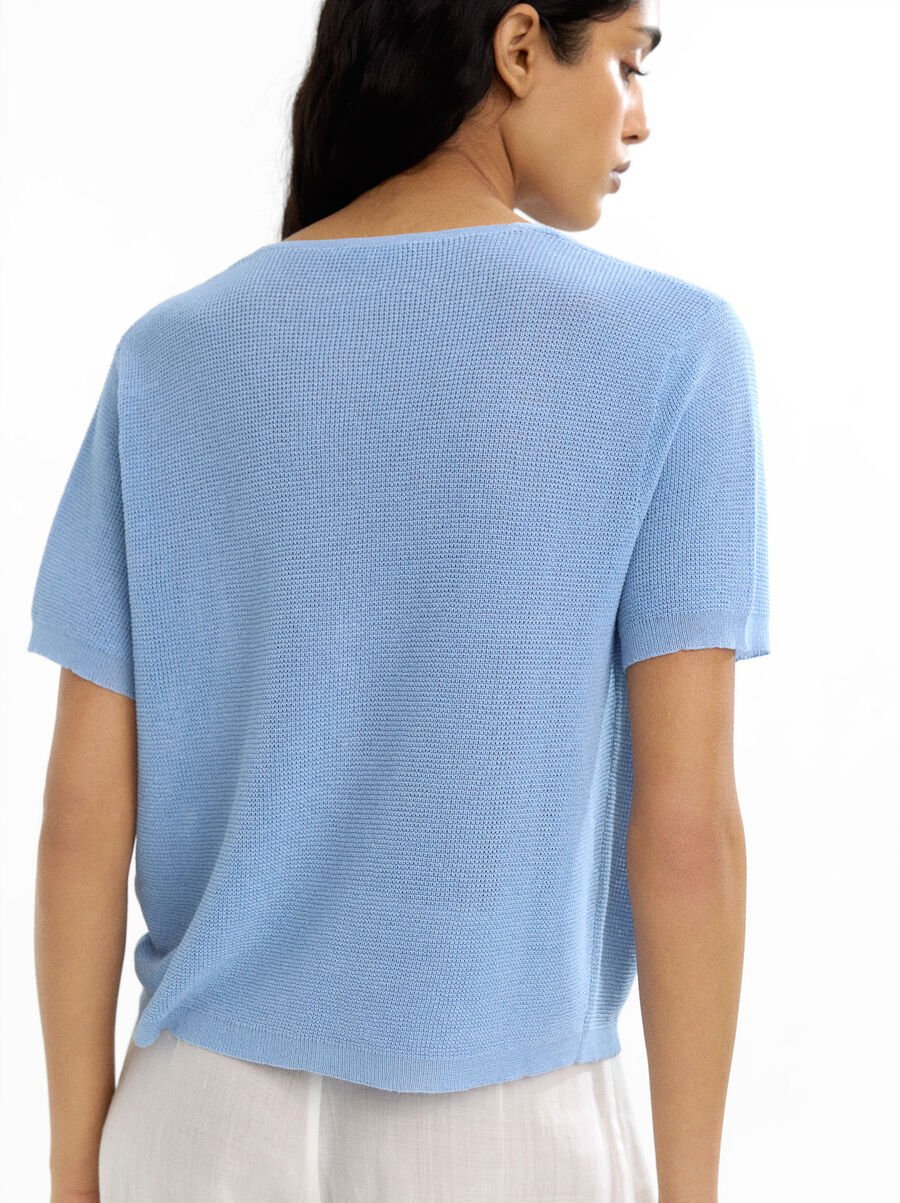 Knit short-sleeve cardigan