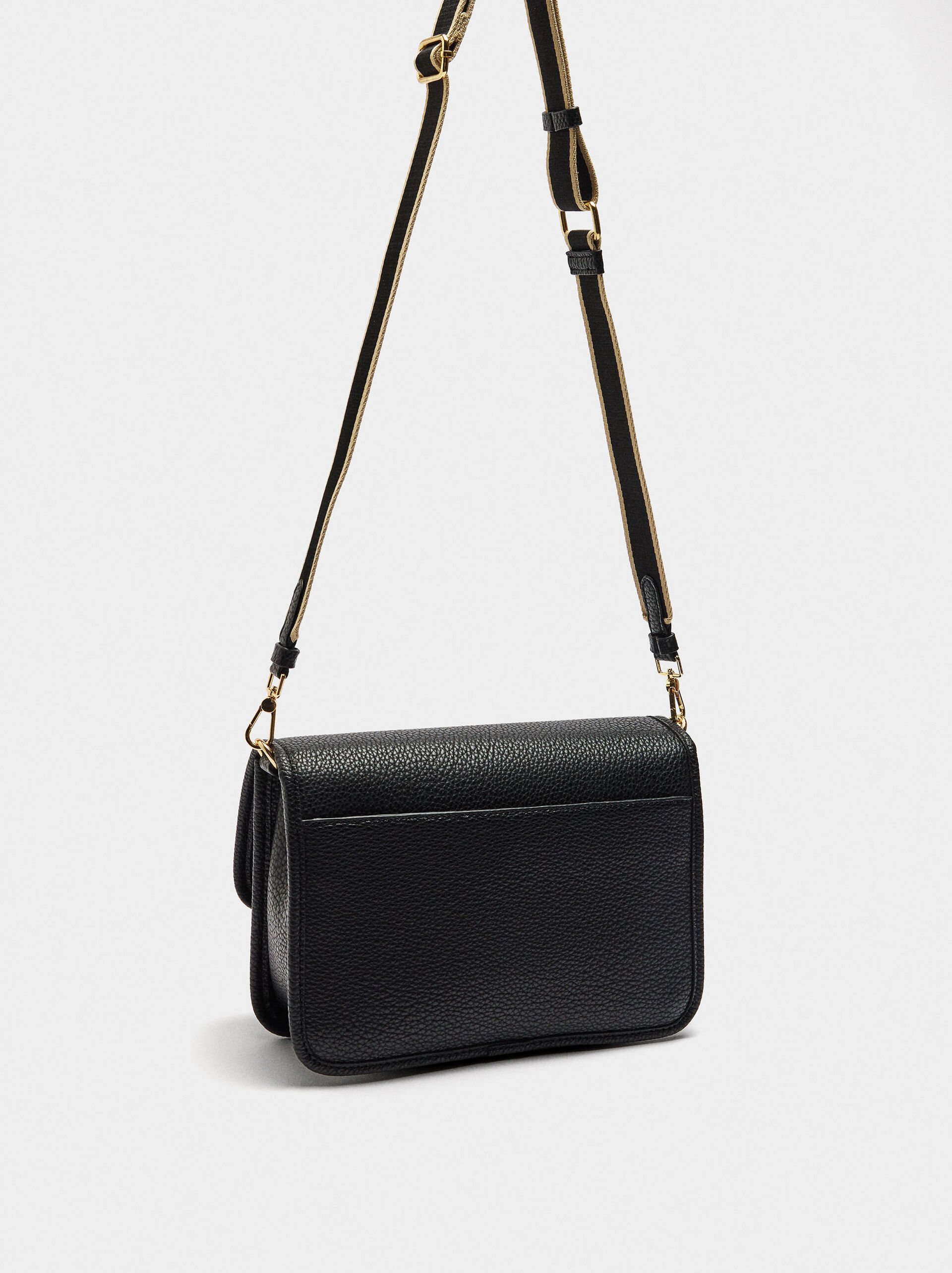 Crossbody bag with texture and flap image number 2.0