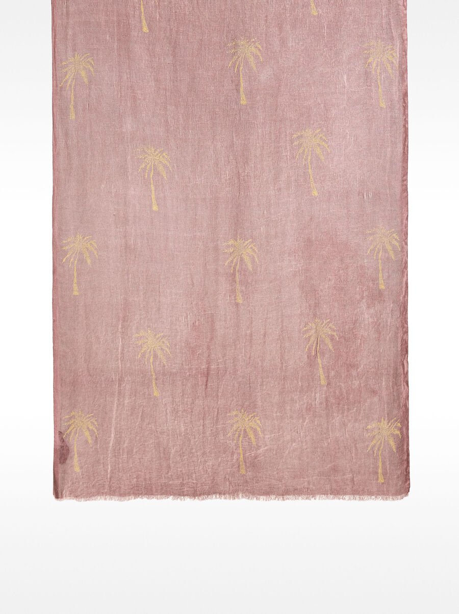 Printed scarf in linen blend