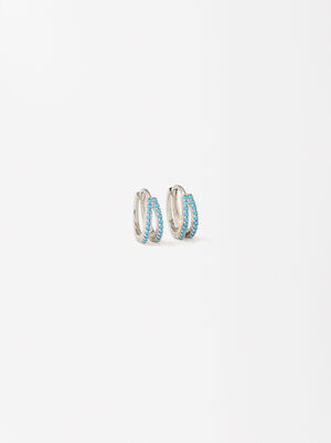 Hoops With Zirconia - Sterling Silver 925