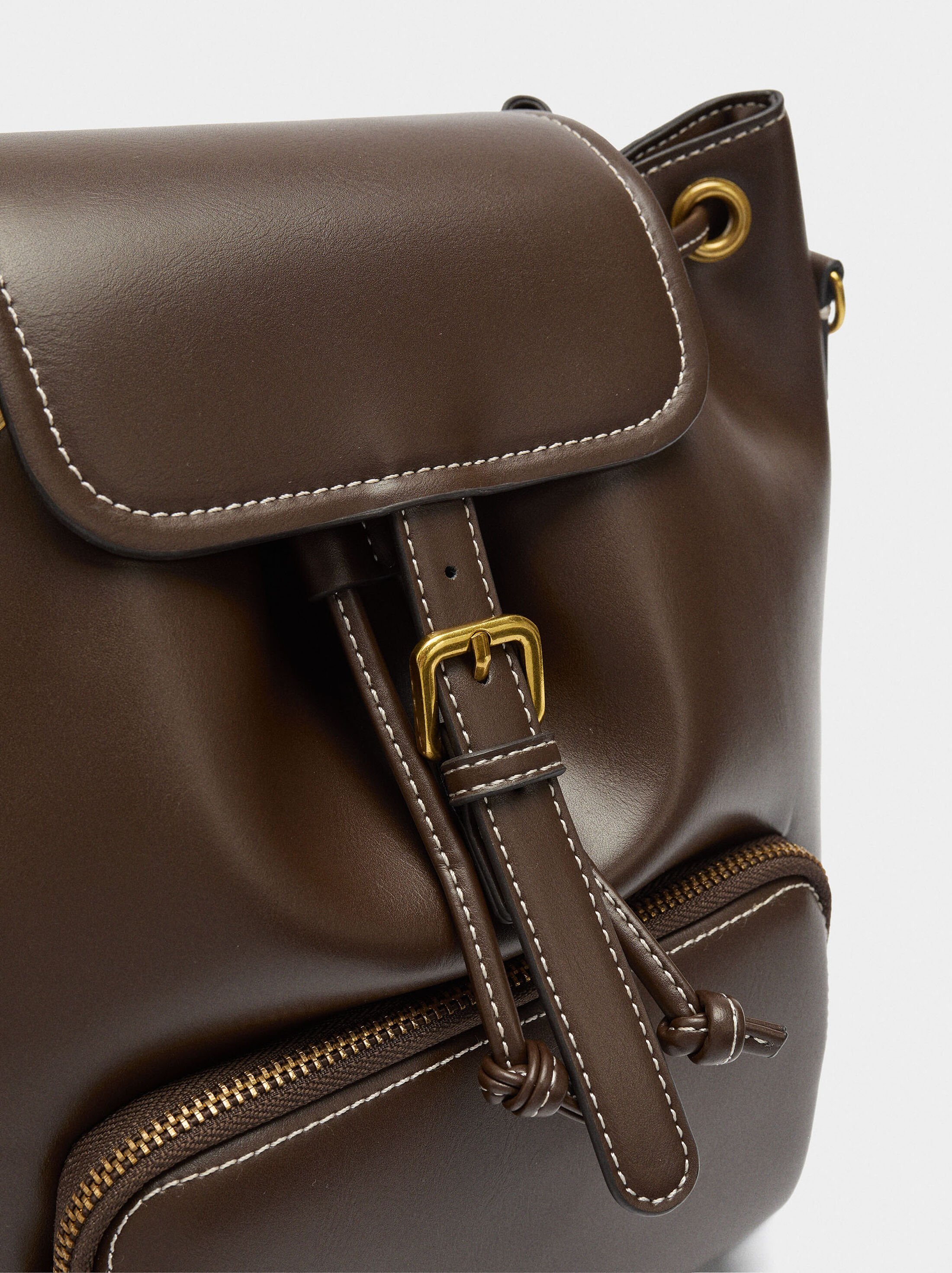 Backpack with crossbody bag strap image number 2.0