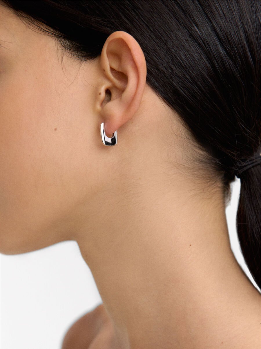 Short hoop earrings - 925 sterling silver