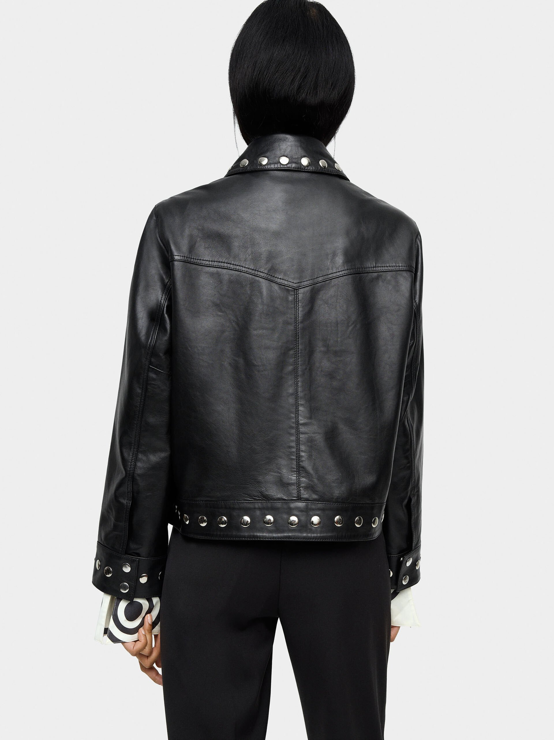 Leather jacket with studs image number 3.0
