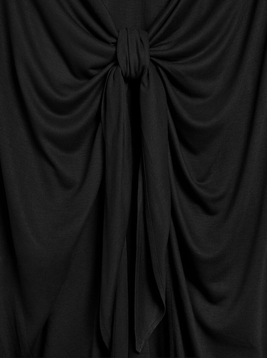 Draped dress with bow
