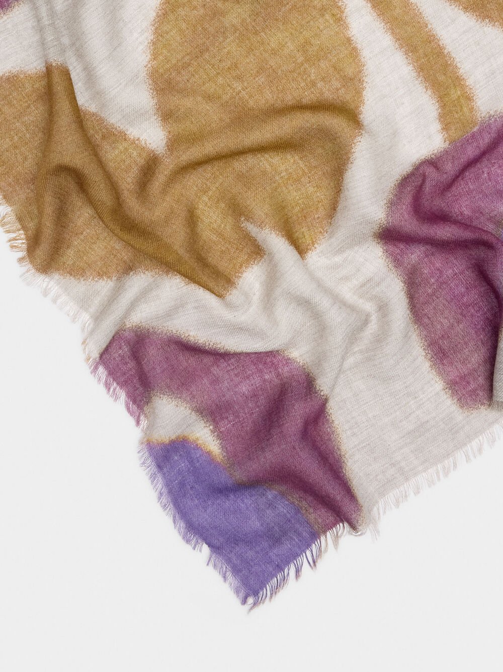 Printed scarf made of wool and cotton