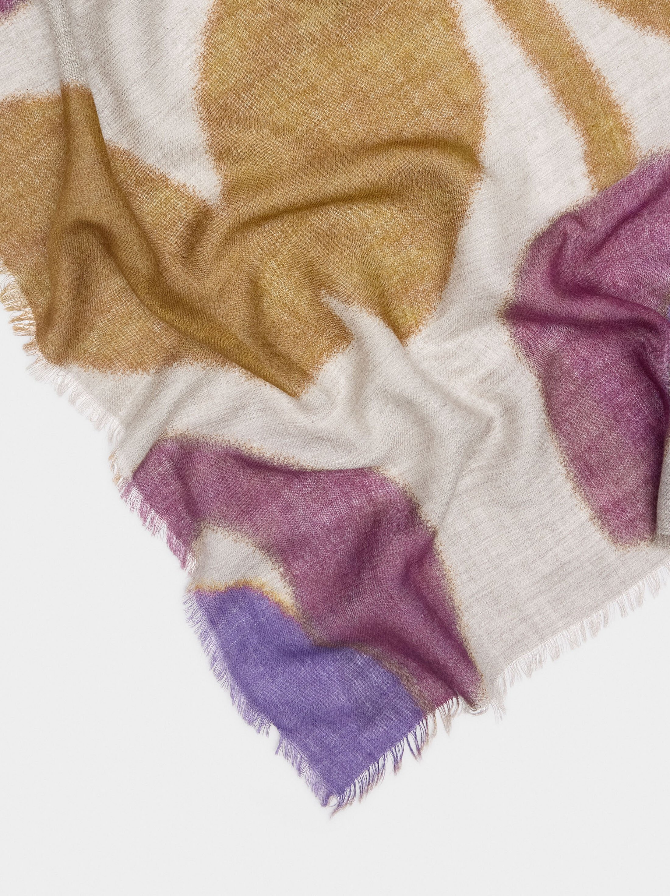 Printed scarf made of wool and cotton image number 1.0