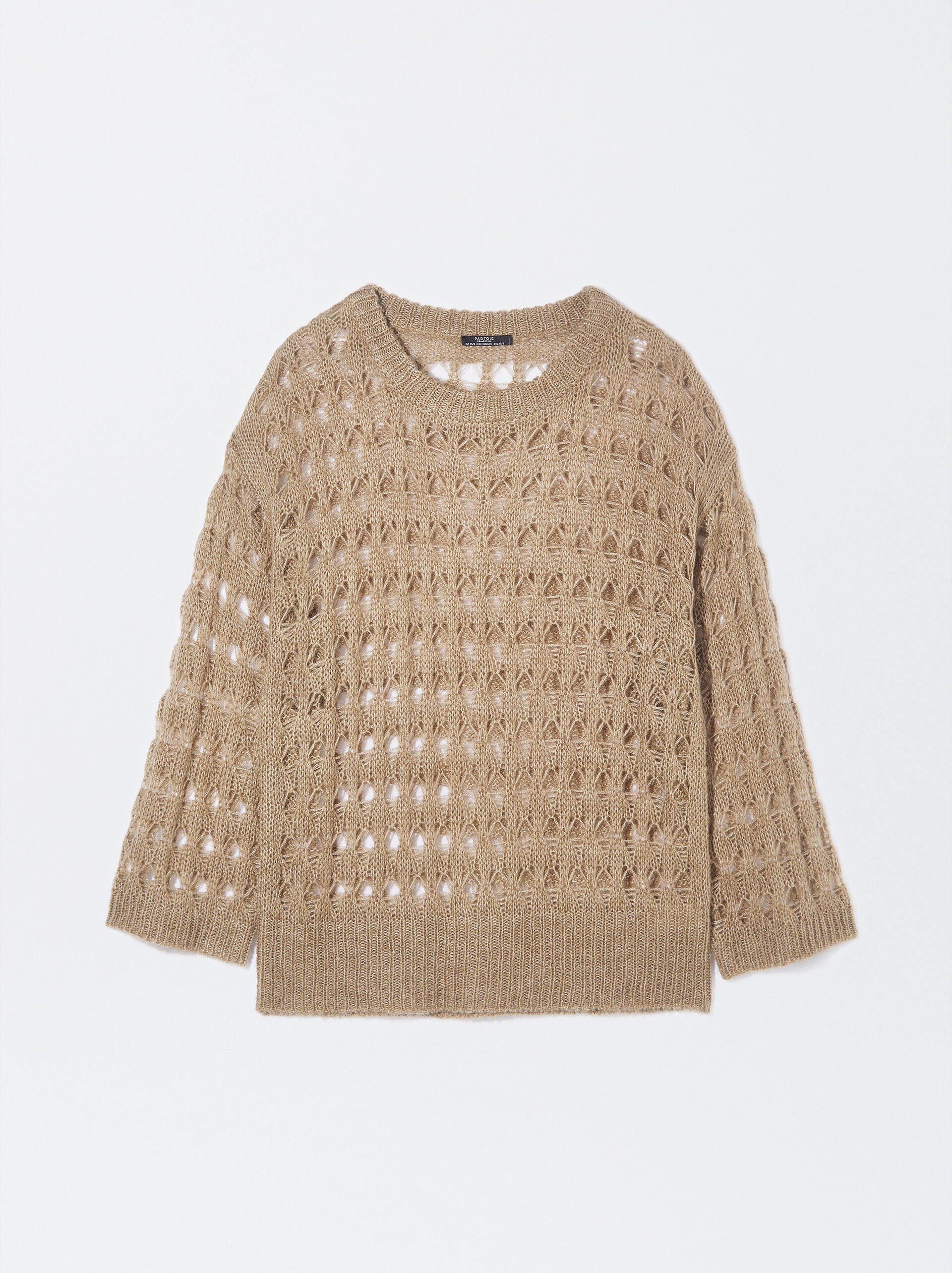 Open Knit Sweater With Wool image number 2.0