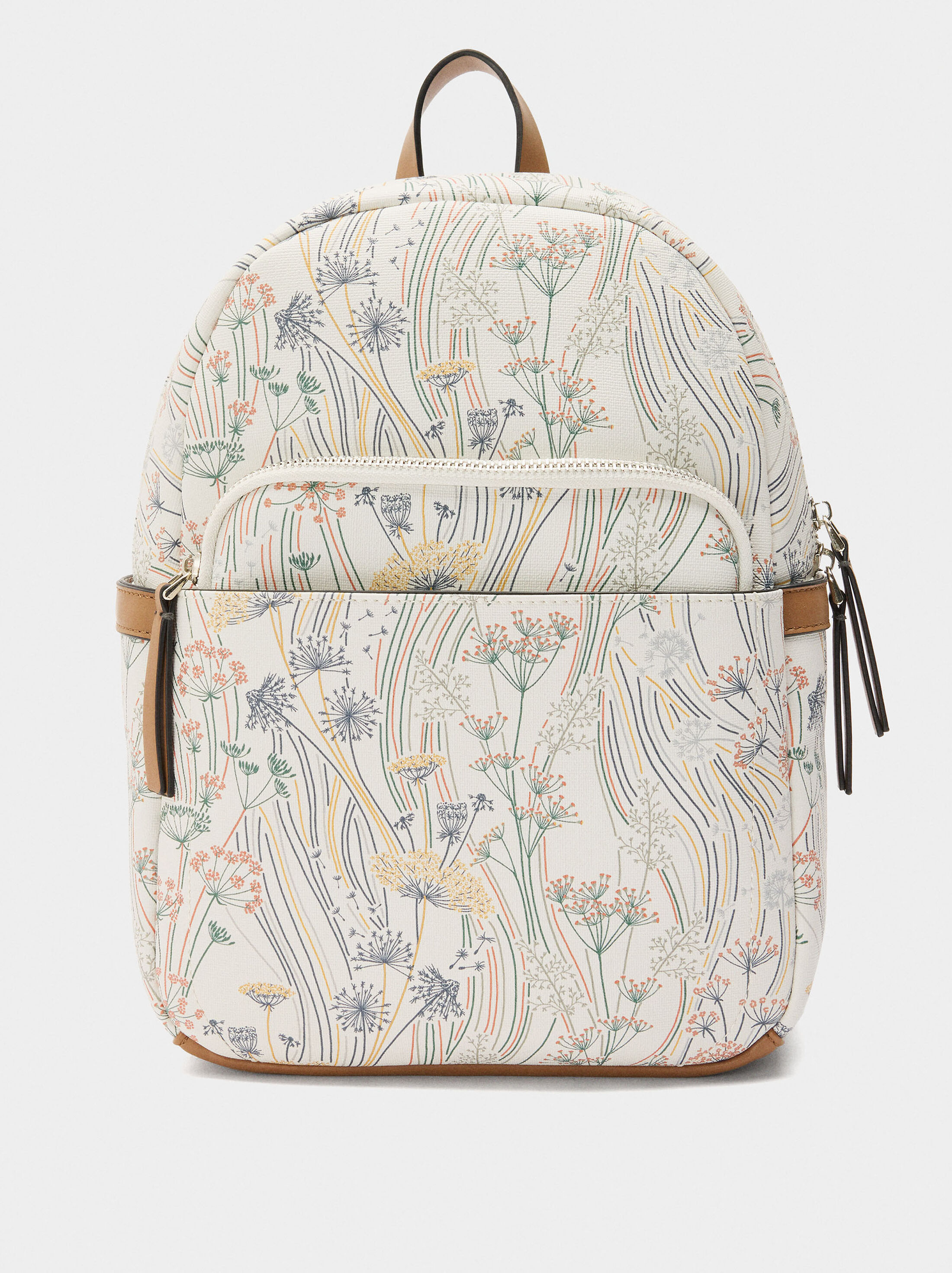 Printed floral backpack image number 0.0