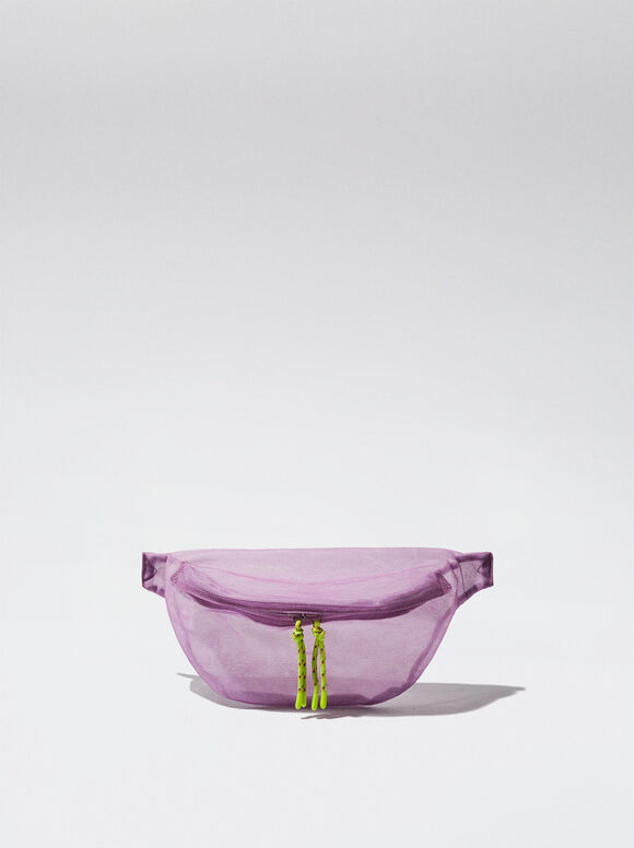 Online Exclusive - Mesh Fabric Bum Bag, Pink, hi-res