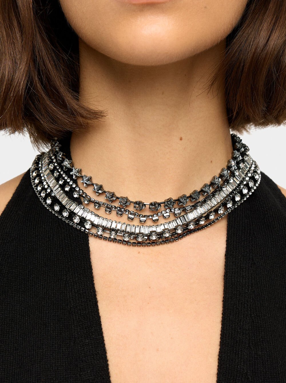 Maxi necklace with crystals