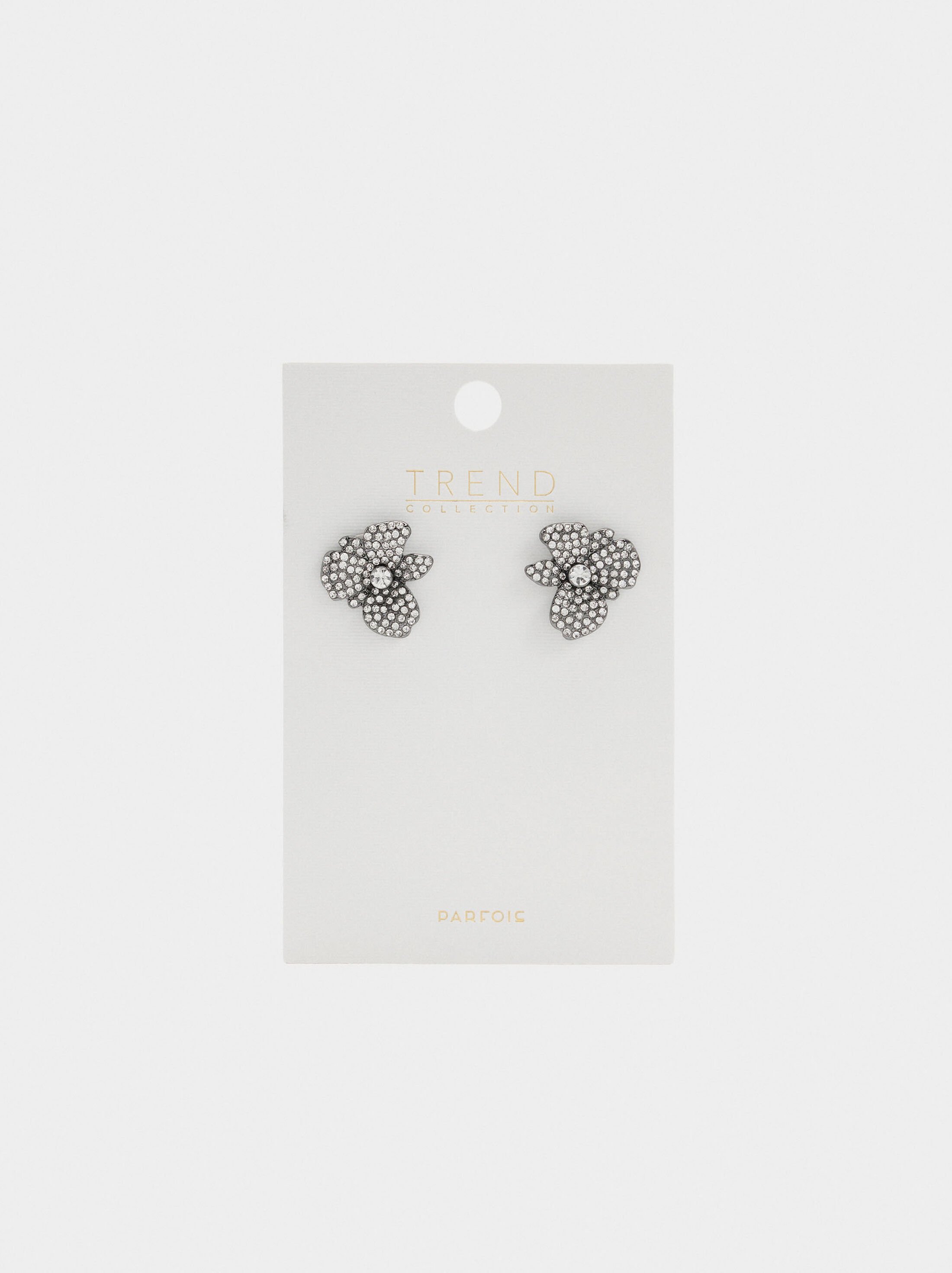Flower earrings with crystals image number 3.0