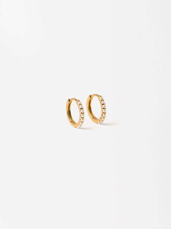 925 silver hoop earrings with pearls