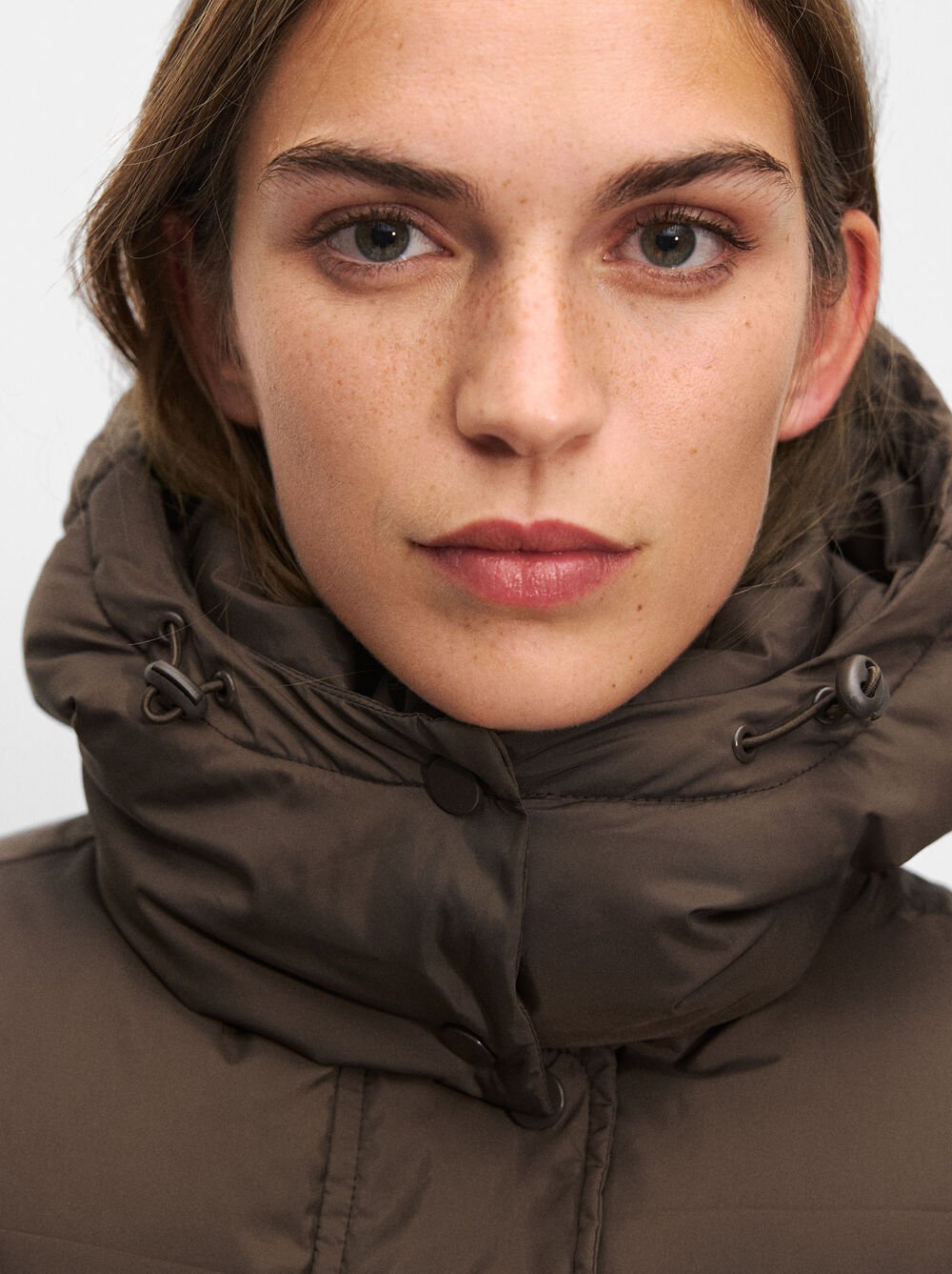 Quilted coat with hood