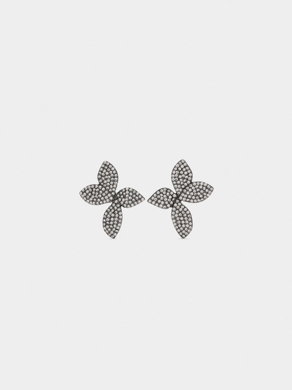 Boucles d'oreilles maxi fleur avec cristaux