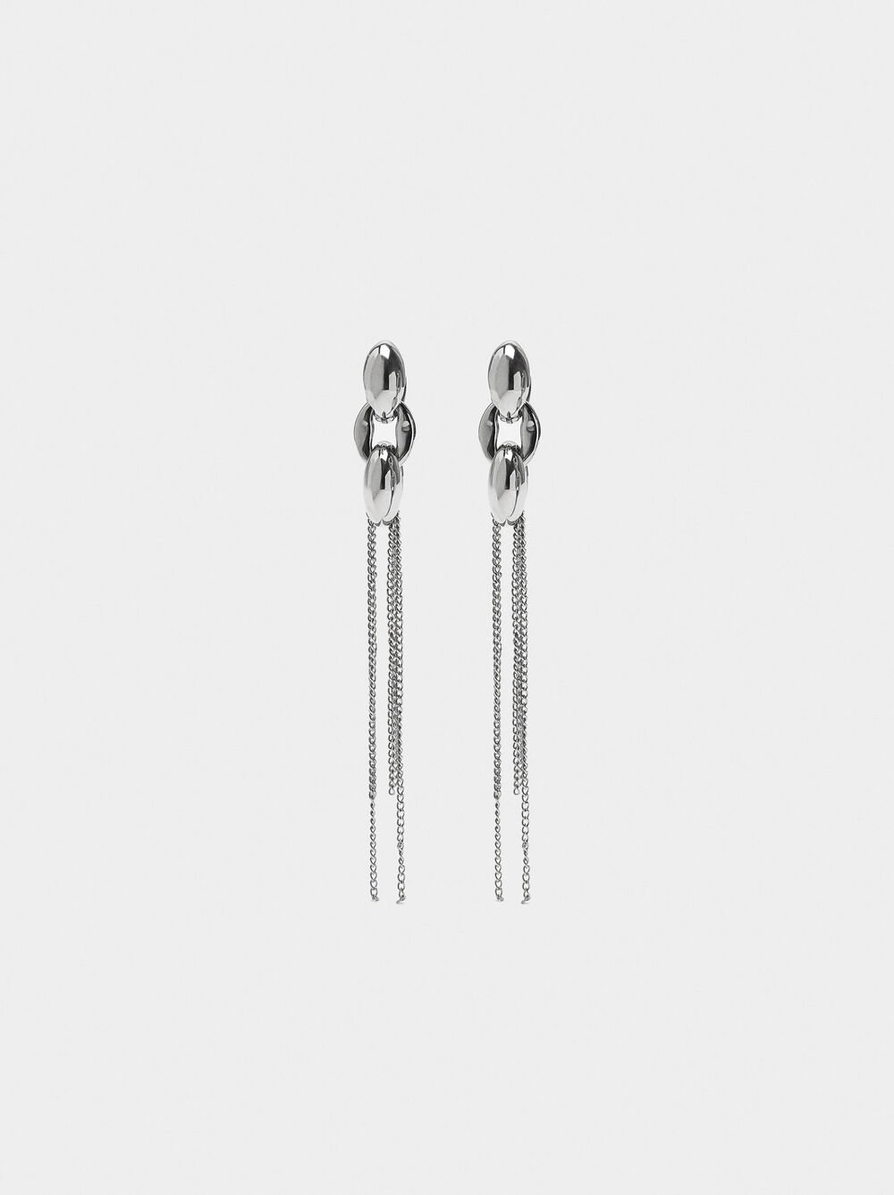 Long earrings with chains - stainless steel
