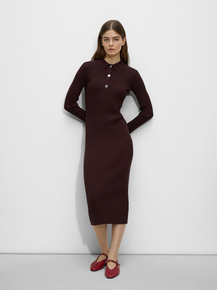 Vestido de punto canalado
