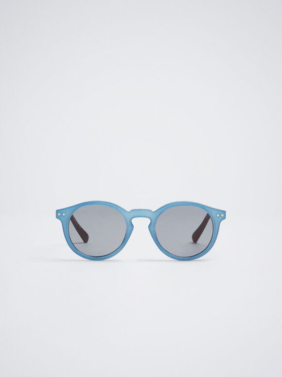 Óculos De Sol Redondos , Azul, hi-res