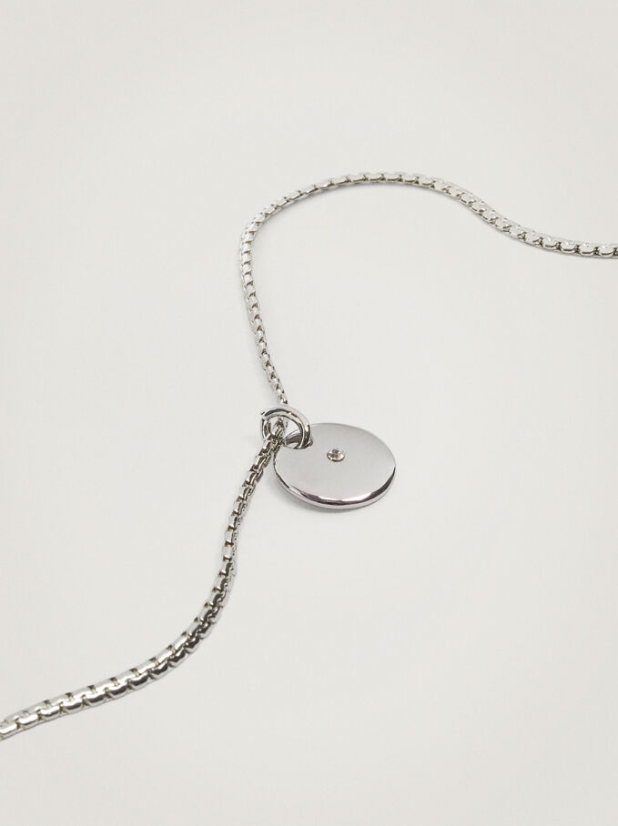 Silver Necklace With Medal, Silver, hi-res