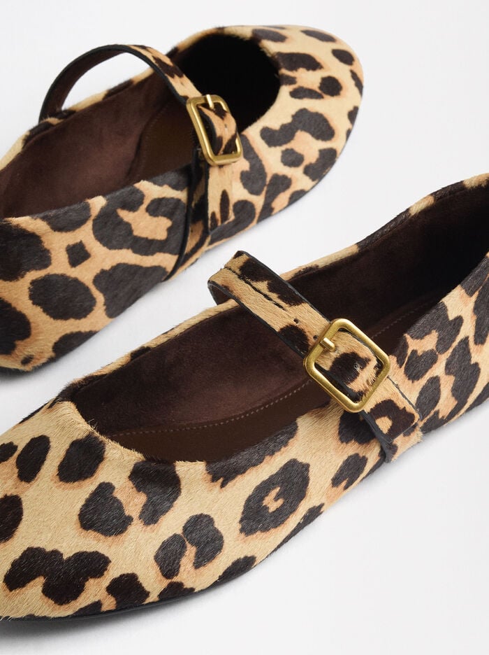 Bailarinas de piel con estampado leopardo
