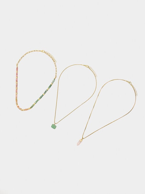 Set of necklaces with stones