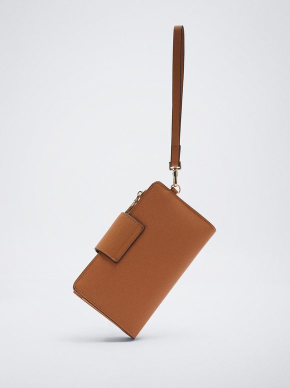 Wallet With Hand Strap, Camel, hi-res