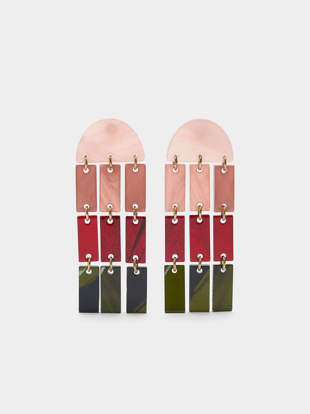 Multicolor geometric earrings