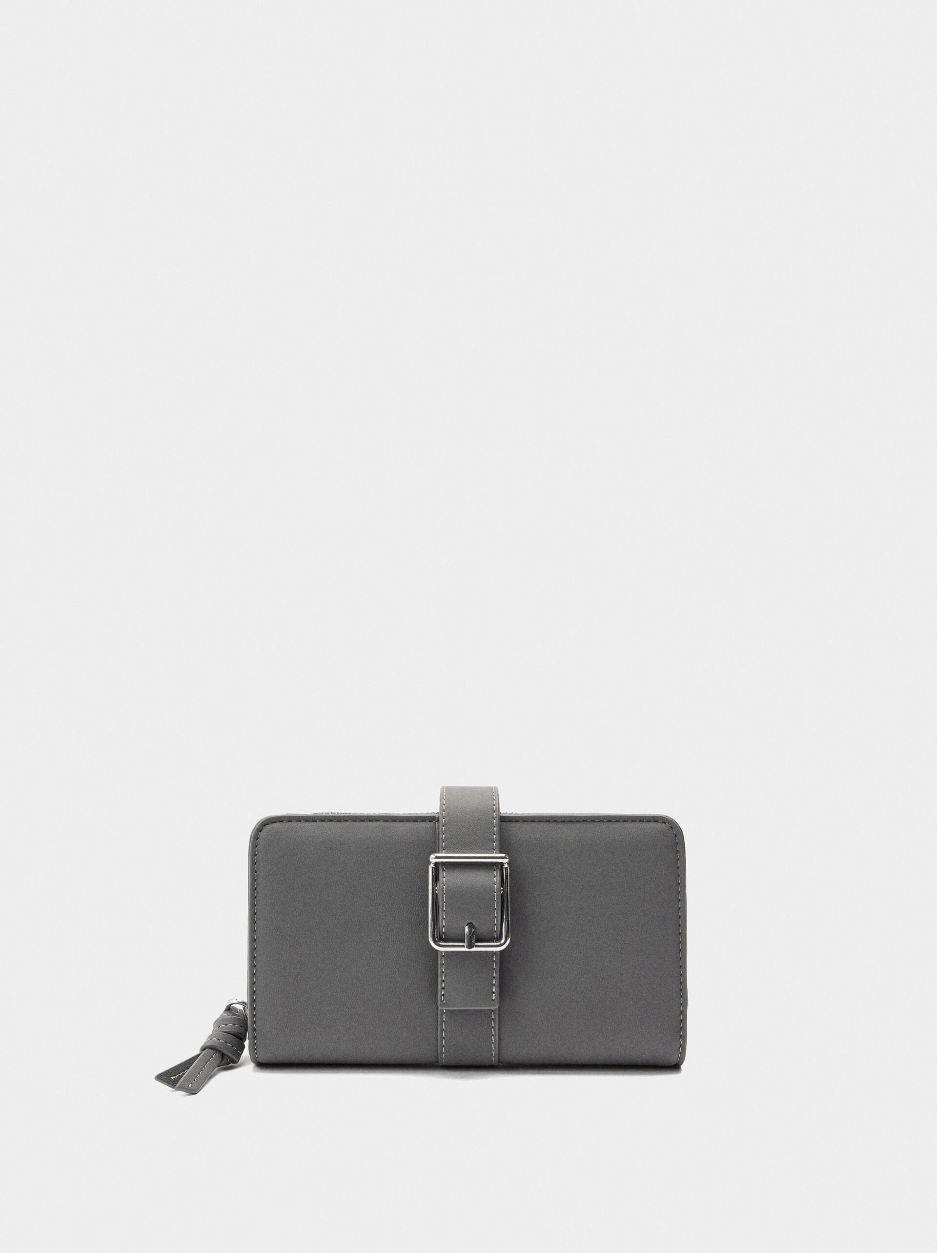 Plain wallet with buckle image number 0.0