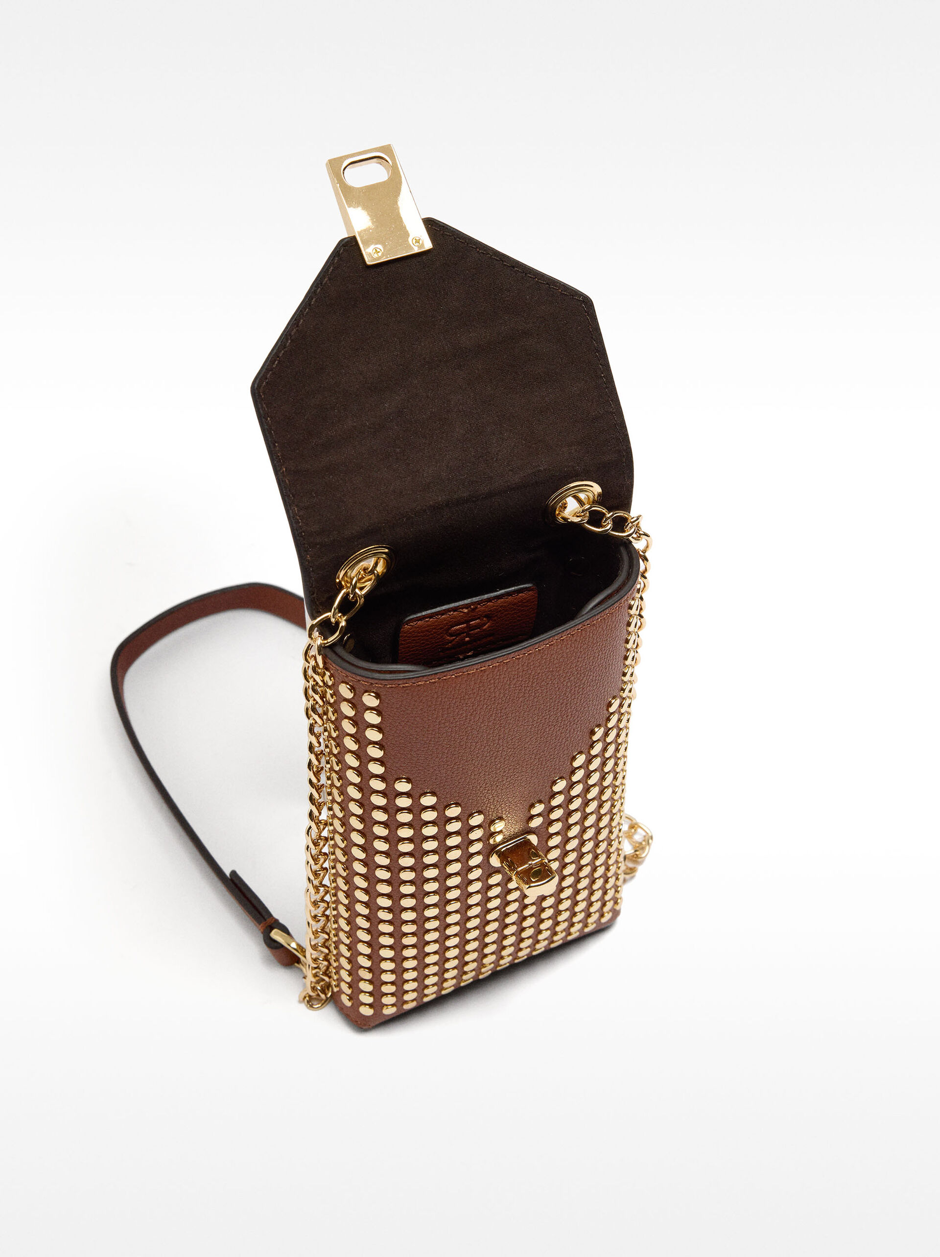 Mobile phone bag with studs image number 5.0