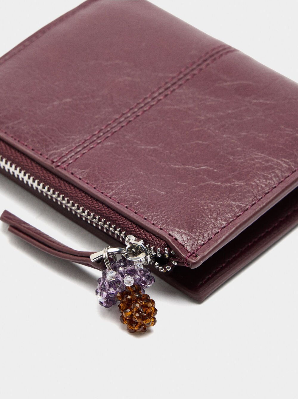 Plain wallet with cracked effect S