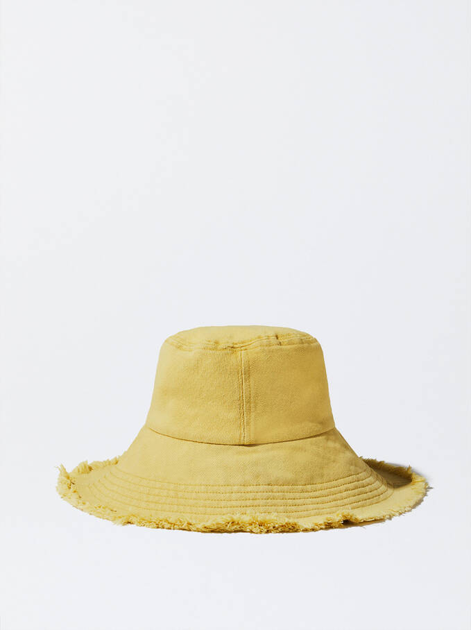Denim Bucket Hat, Yellow, hi-res