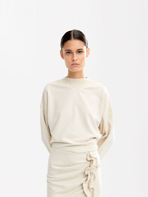 Ribbed detail sweatshirt
