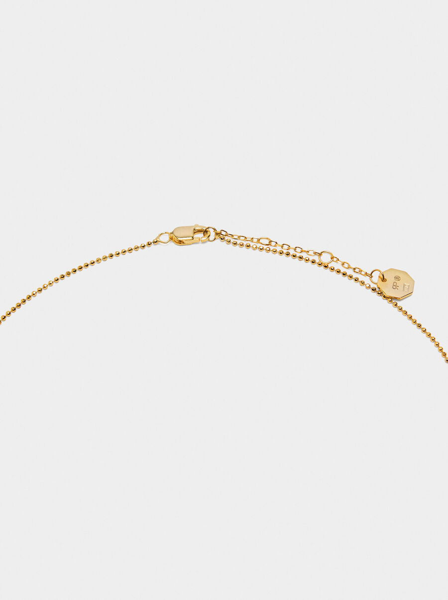 Pendant necklace with cubic zirconia stones - 925 sterling silver