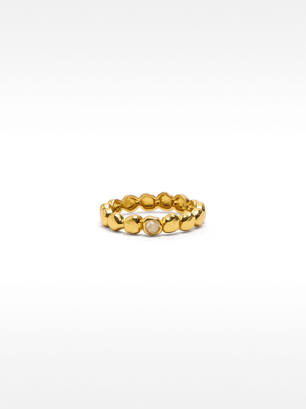 Circle ring with stone - 925 sterling silver