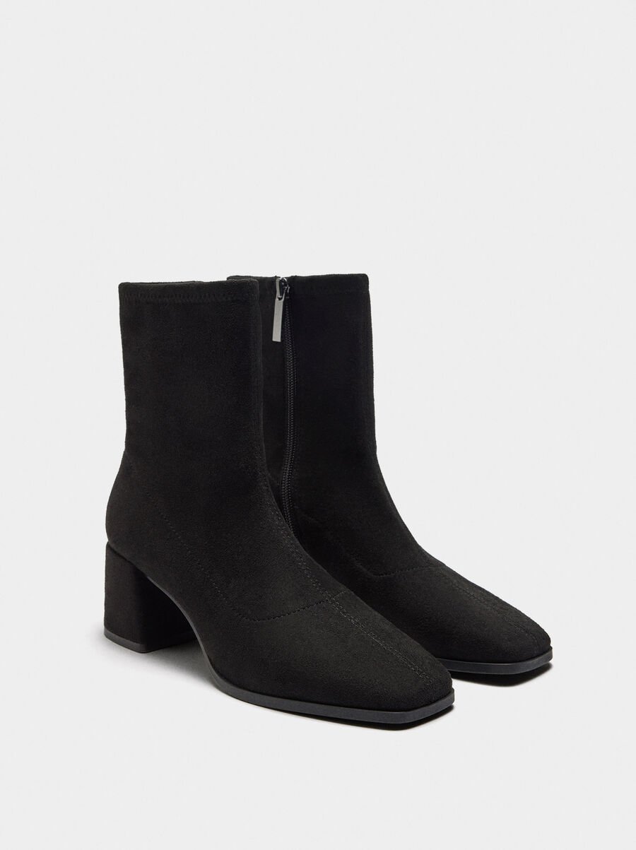 Suede effect ankle boots