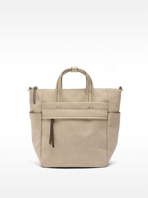 Canvas backpack with shoulder strap