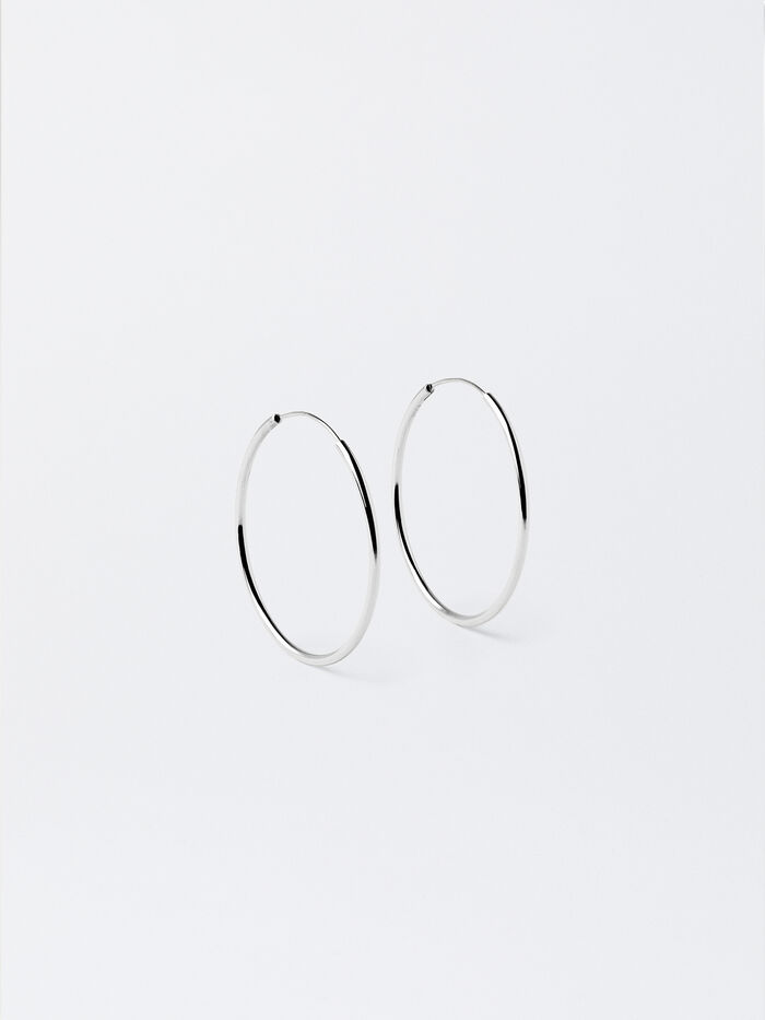 Short 925 Silver Hoop Earrings