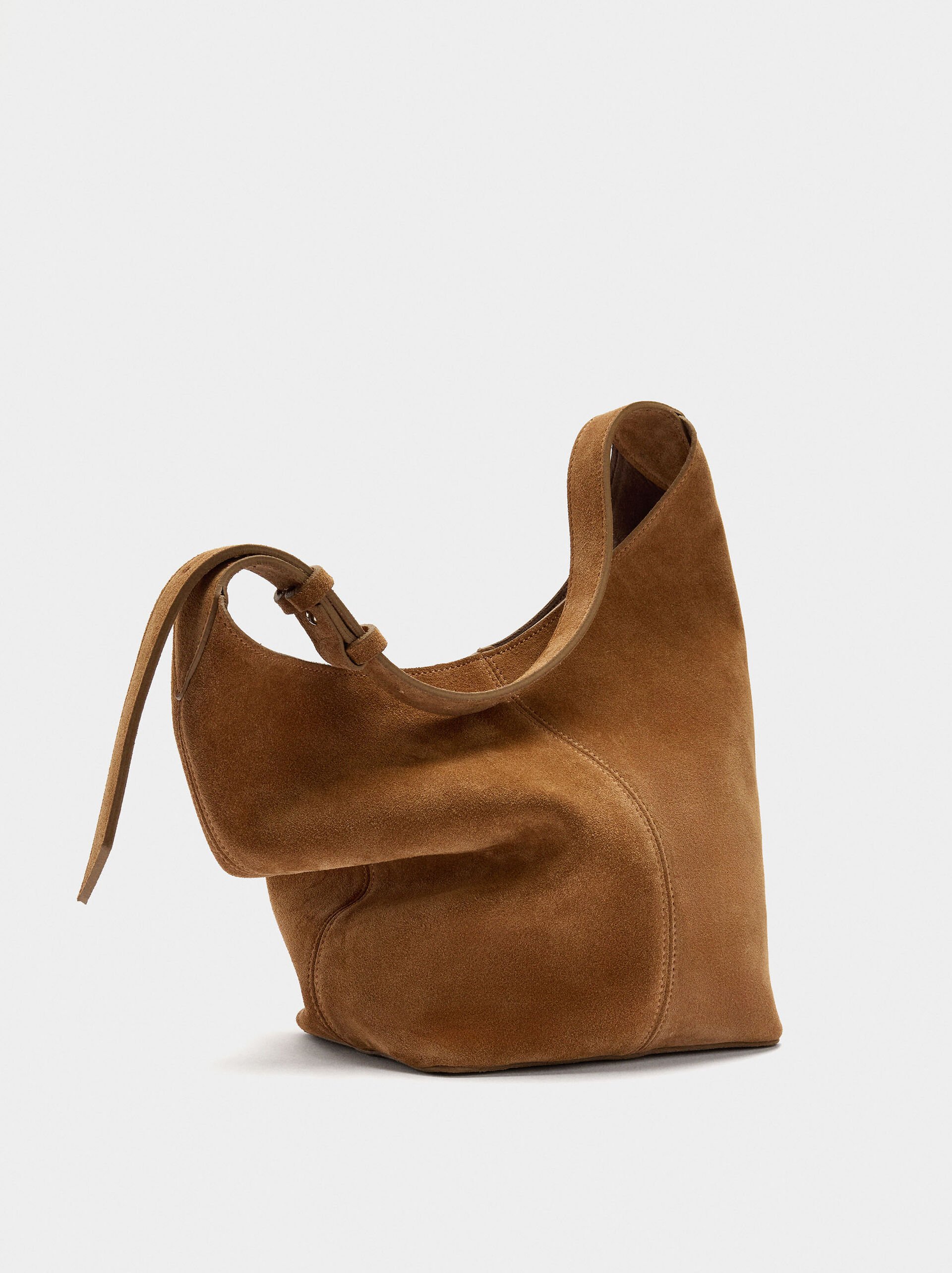 Suede bucket bag with inner pouch image number 3.0