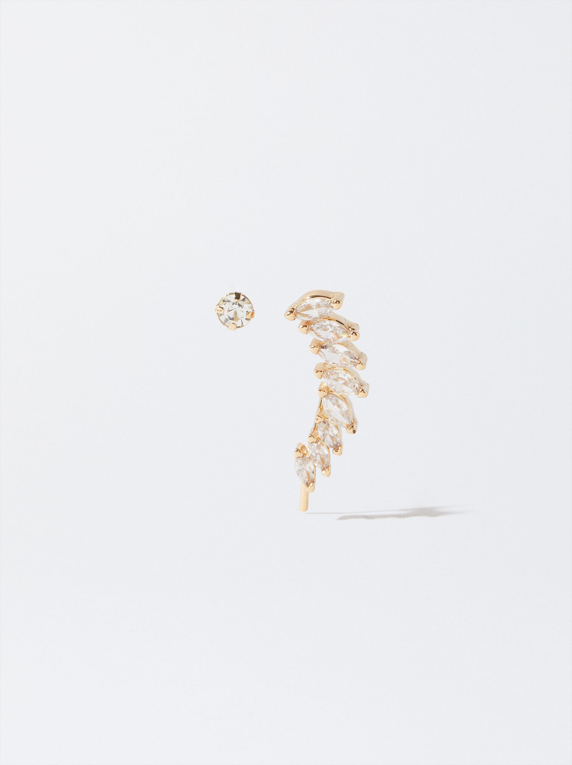 Asymmetrical Earrings With Zirconia image number 0.0
