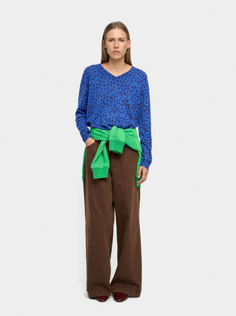 Patterned knit sweater