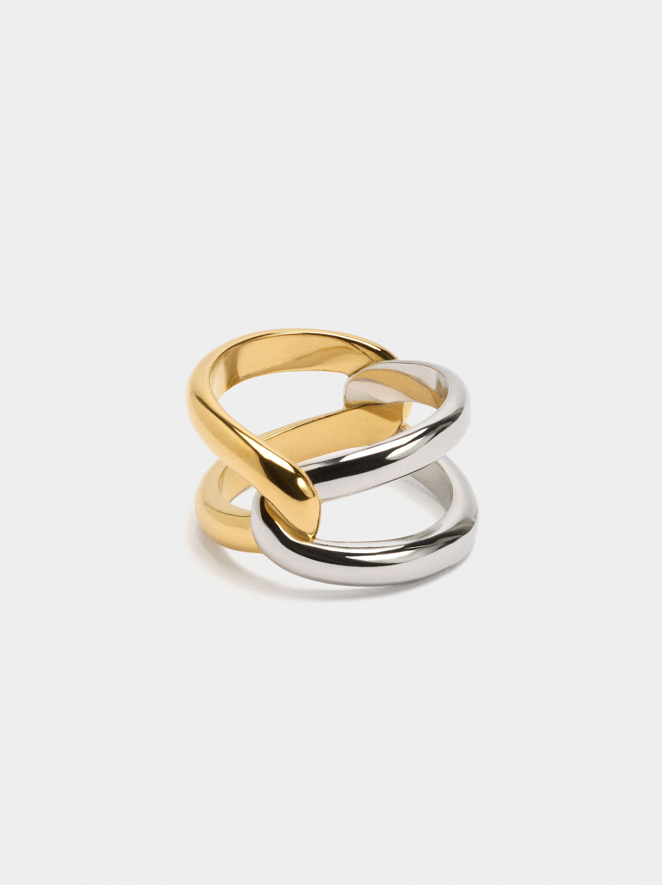 Anell creuat bicolor - acer inoxidable image number 2.0